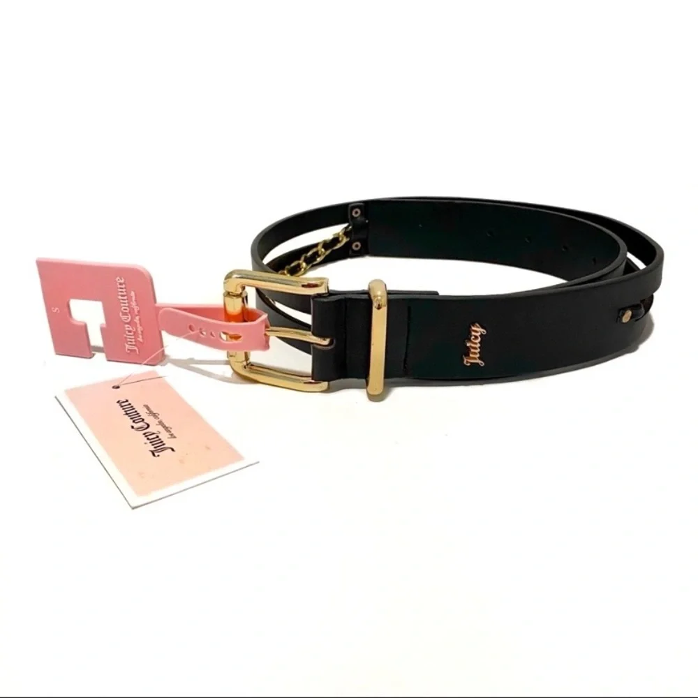 JUICY COUTURE Black Gold Chain Belt NWT